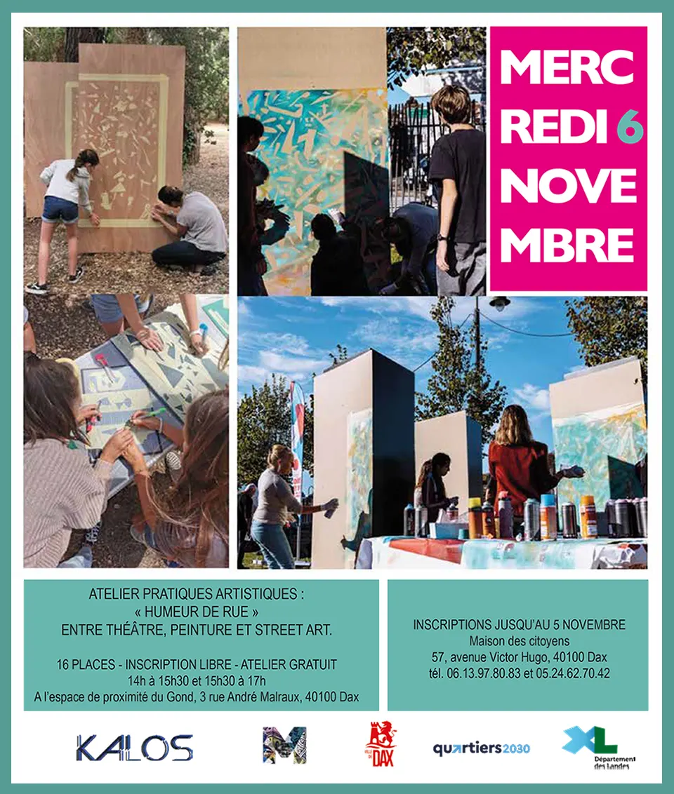 Atelier de Street Art avec l'artiste Laure Marnas à Dax.