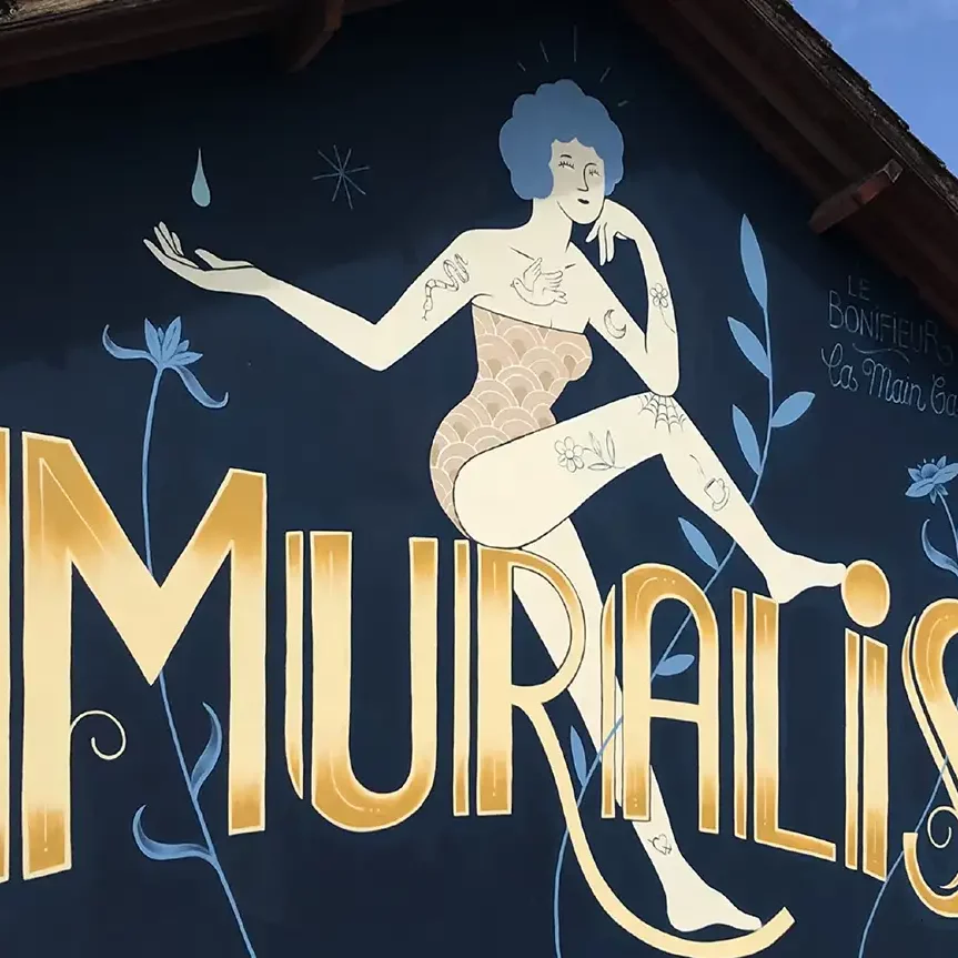 Fresque de La Main Gauche pour le Festival Muralis de Dax.