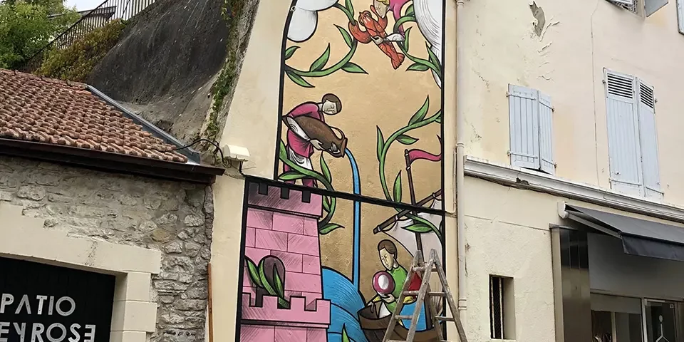 Jérôme Rasto - Fresque murale pour le festival Muralis à Dax.
