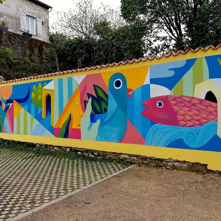 Fresque de Gilbert Mazout pour le Festival Muralis de Dax.