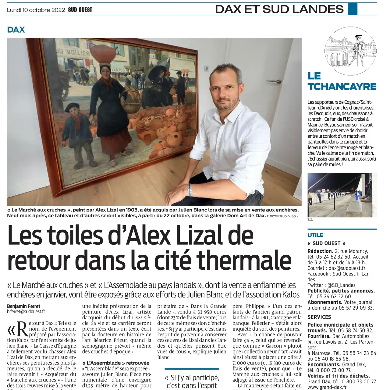 Les toiles d'Alex Lizal de retour dans la cité thermale.