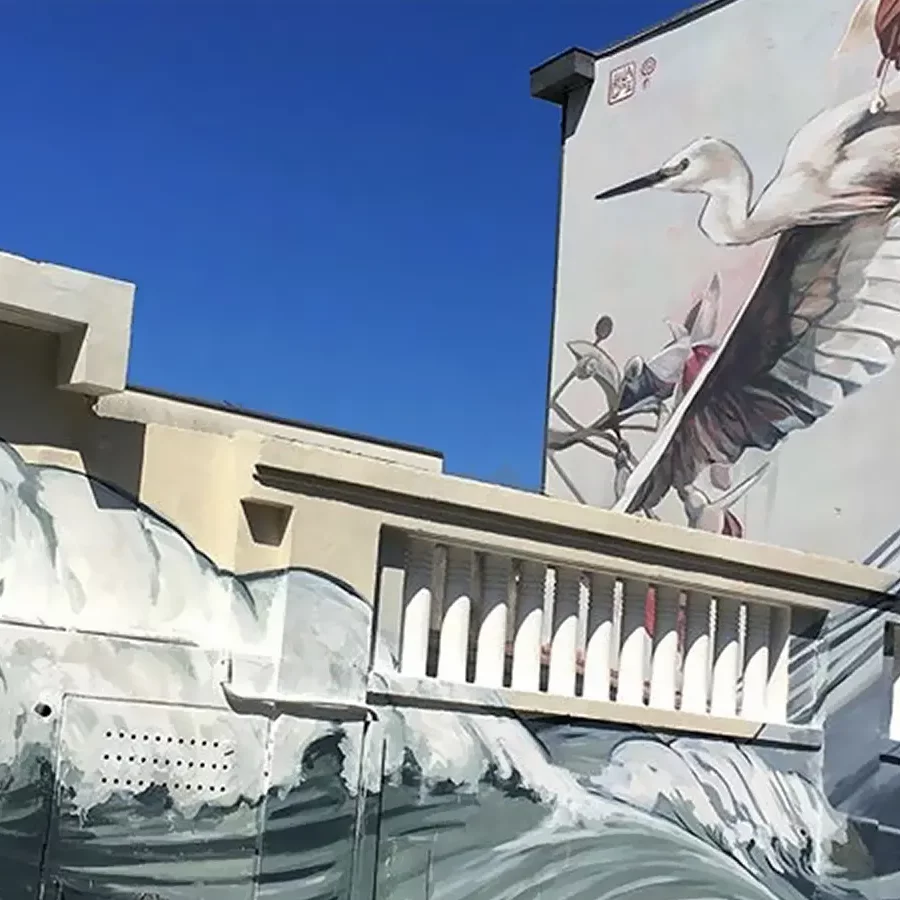 Fresque de Lula Goce pour le Festival Muralis de Dax.