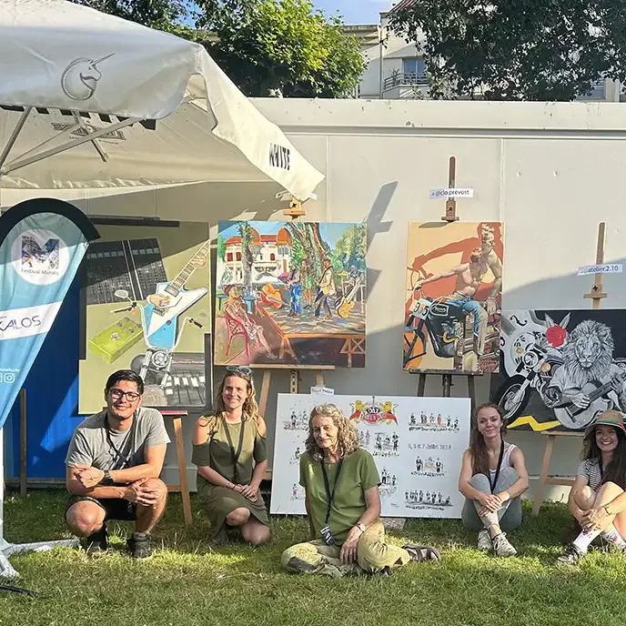 Les artistes présents au Live Painting du Dax Motors n' Blues Festival 2024.