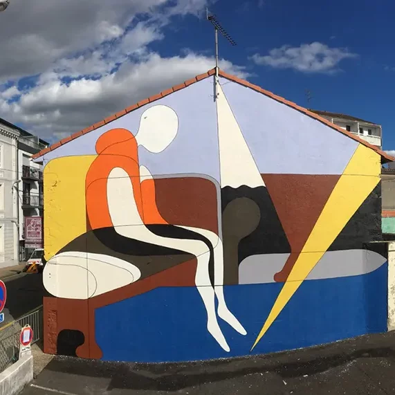 Jean-Luc Feugeas, street artiste à Dax pour Muralis.