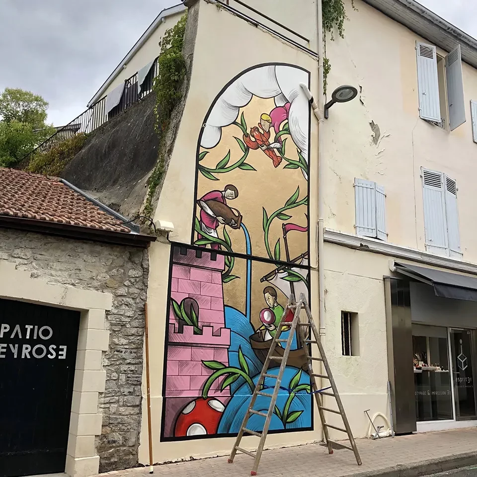 Jérôme Rasto - Fresque murale pour le festival Muralis à Dax.