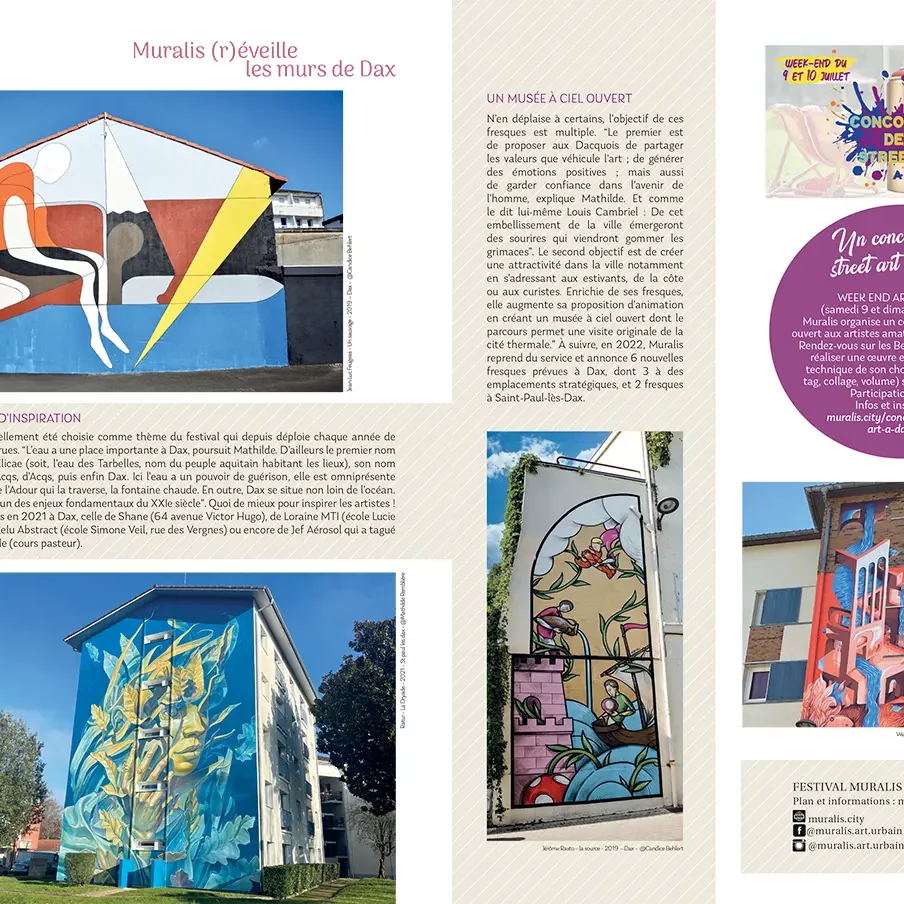 Article du magazine Slowly Dax sur le Festival de street art Muralis.