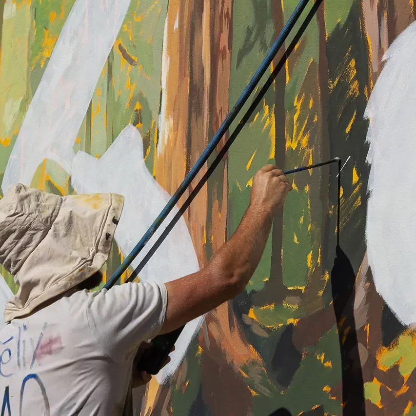 Fresque de Apaiz, street artiste pour le festival Muralis à Saint-Paul-lès-Dax.