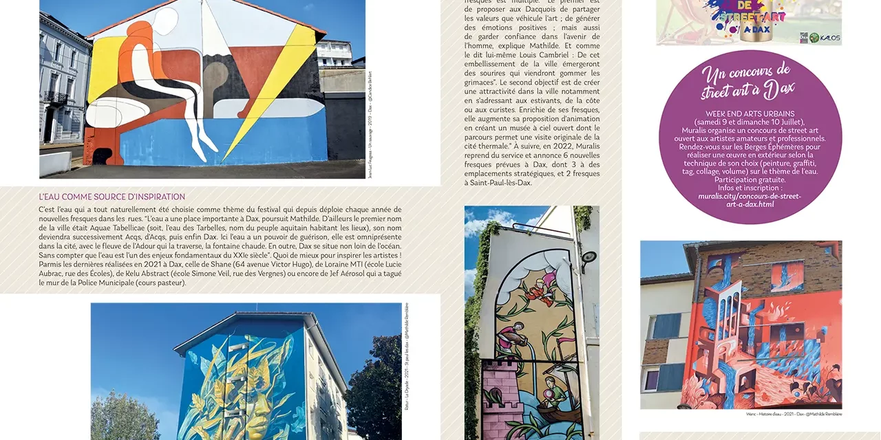 Article du magazine Slowly Dax sur le Festival de street art Muralis.