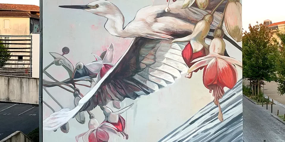 Lula Goce “La vague”, festival de street art Muralis à Dax.