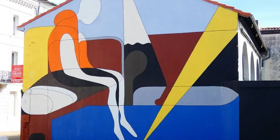 Fresque murale de Jean-Luc Feugeas à Dax.