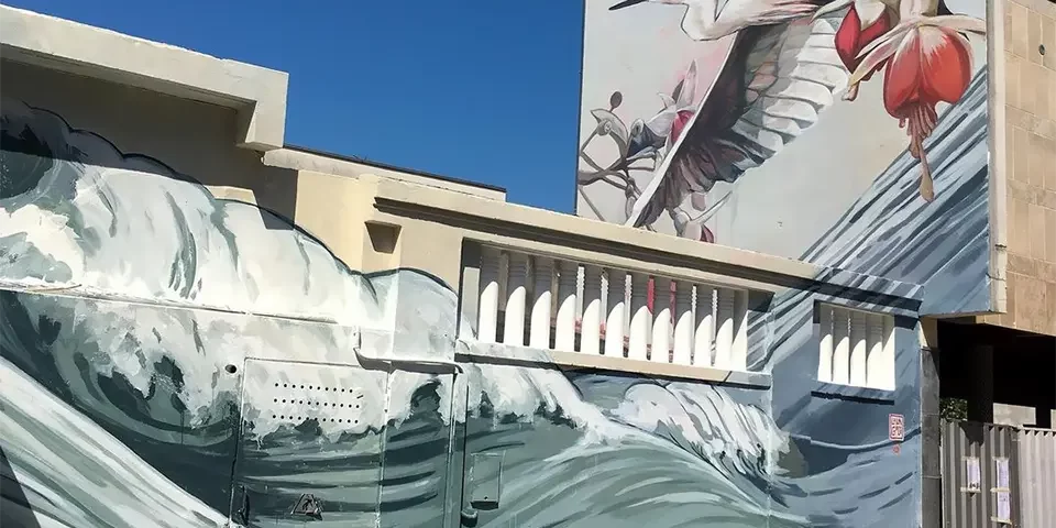 Lula Goce “La vague” - Festival de street art Muralis à Dax.