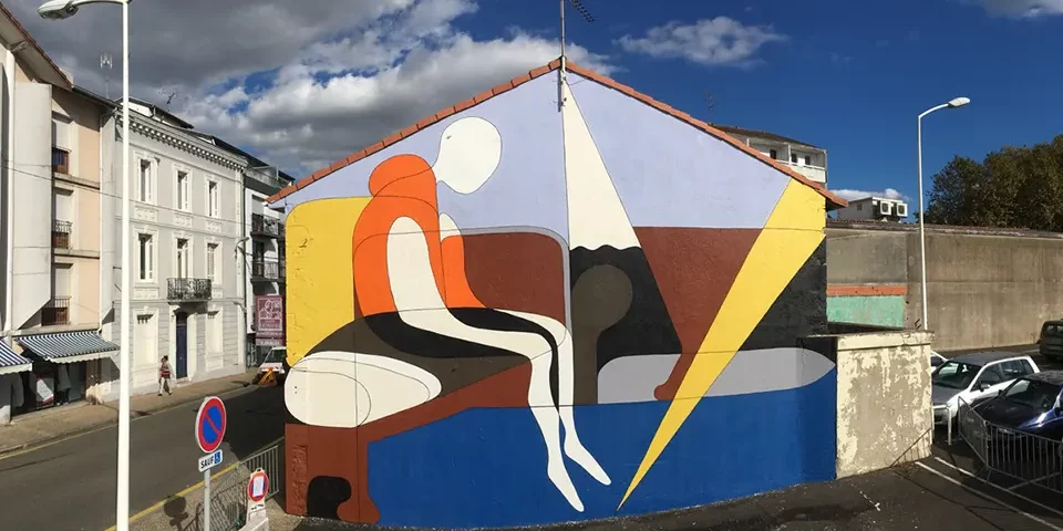 Jean-Luc Feugeas, street artiste à Dax pour Muralis.